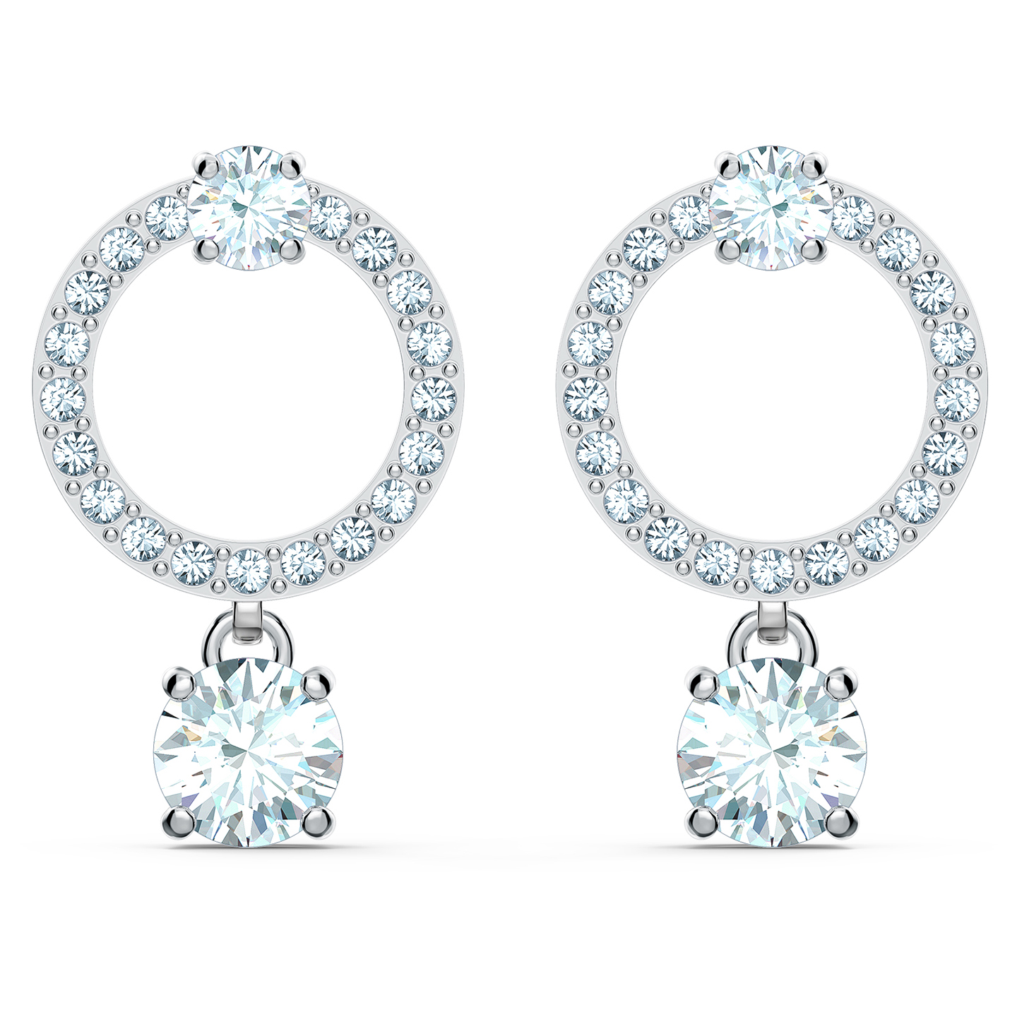 Metal and colorless crystals fixed earrings - 5563278 - Swarovski