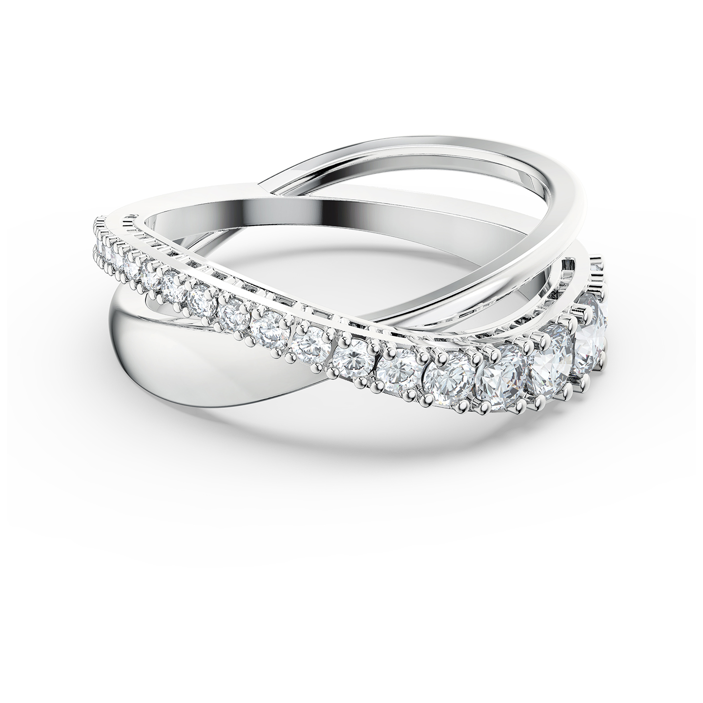 5572716 Swarovski Metal and white crystal ring