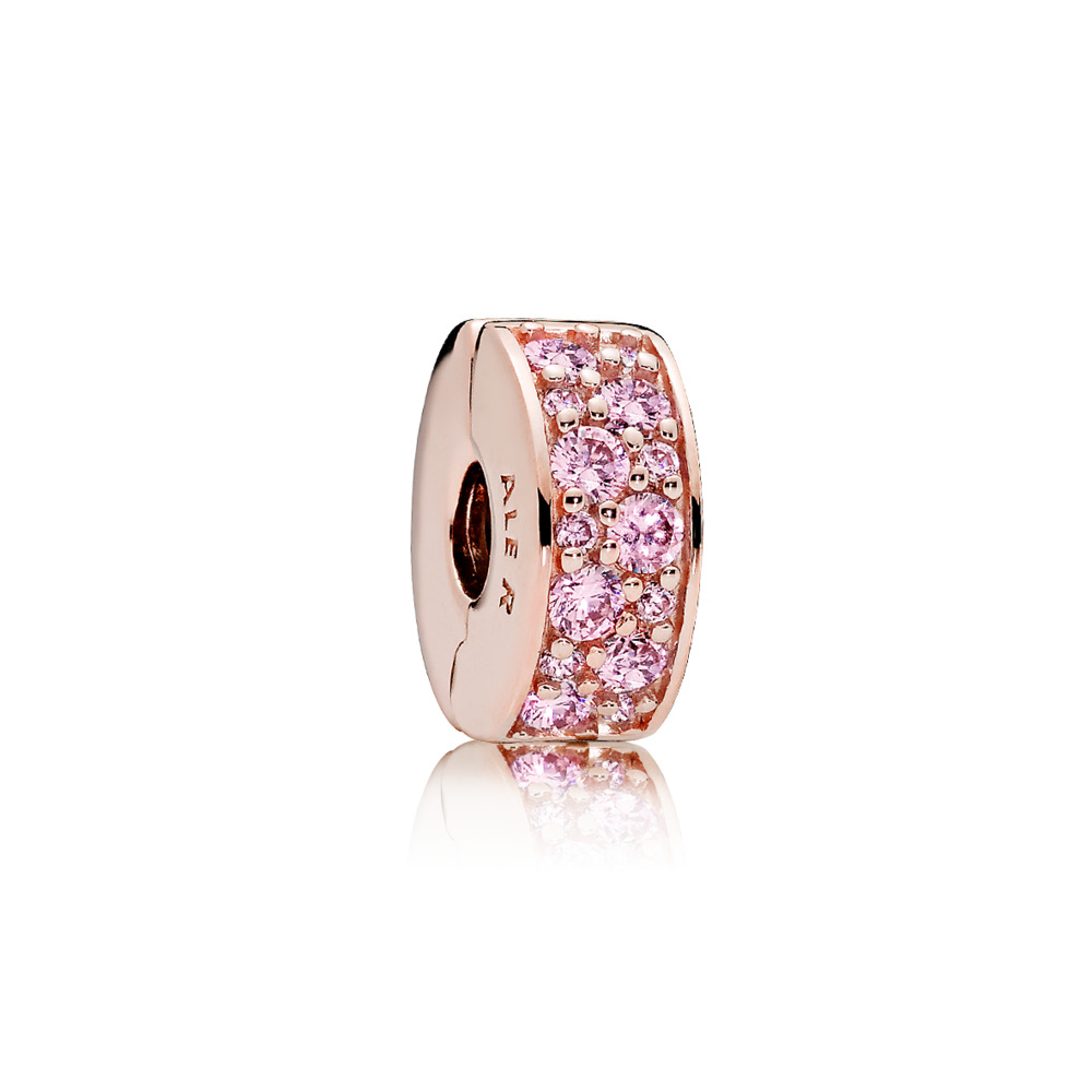 Clip élégance brillante, zircons roses, pandora rose - 781817PCZ - Pandora