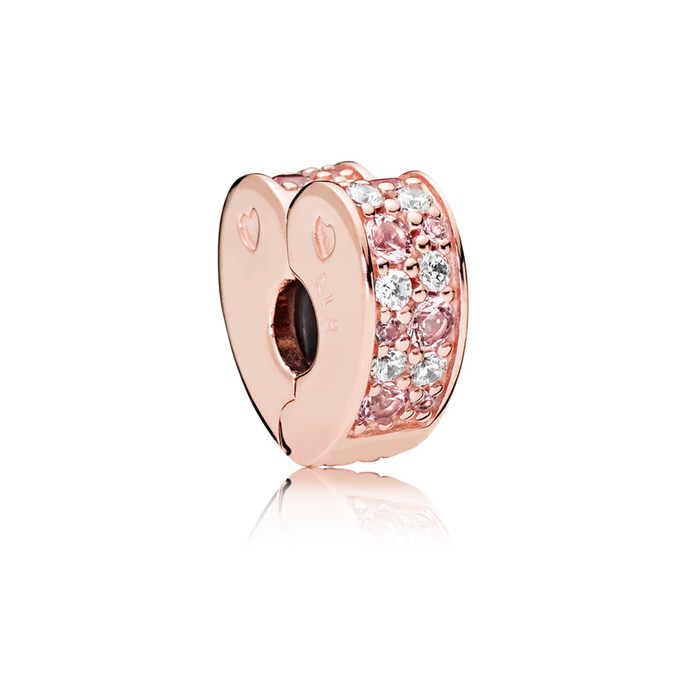 Clip arcs d'amour, cristaux et cz multi