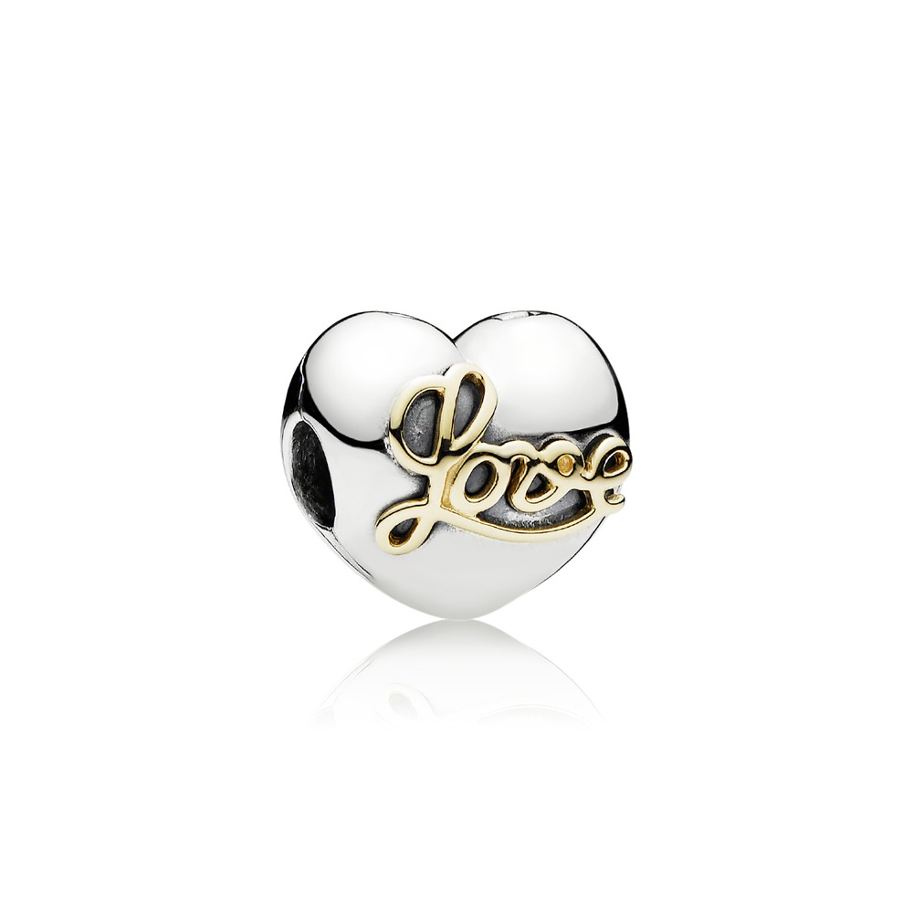 Clip coeur plein d'amour avec or 14 kt