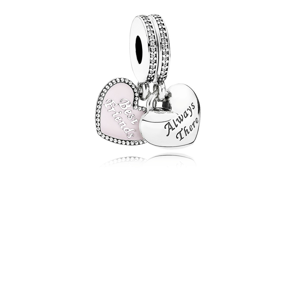 Bille coeur toujours là, émail rose, cz incolores - 791950CZ - Pandora