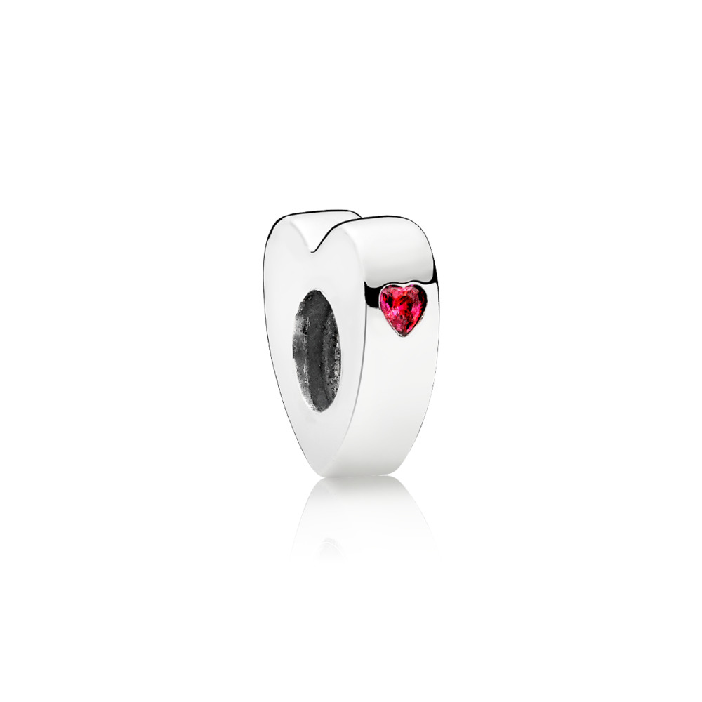 Séparateur coeur avec zircon rouge - 796559CZR - Pandora