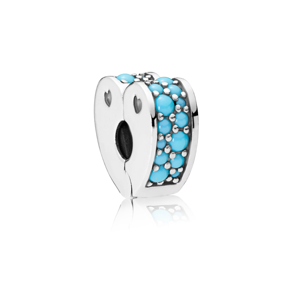 Clip arcs d'amour, cristal bleu - 797227NYA - Pandora