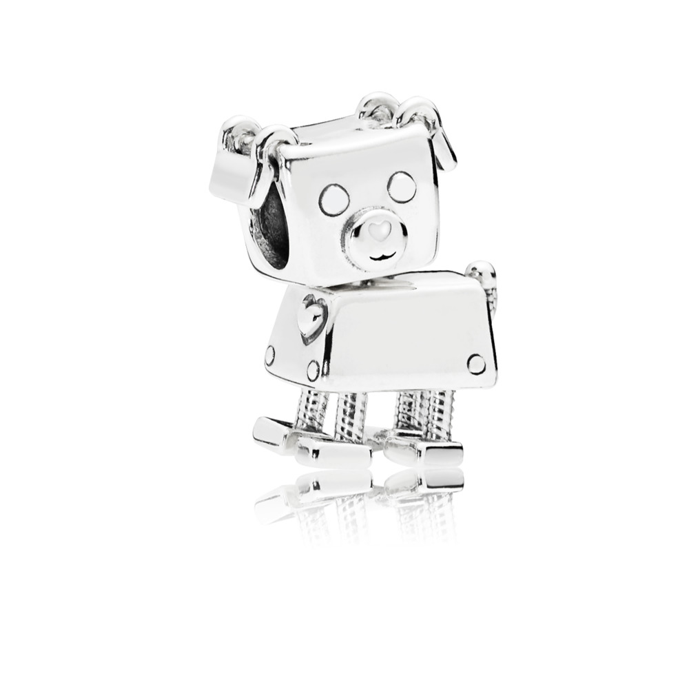Bille Bobby bot, argent, émail blanc - 797551EN12 - Pandora
