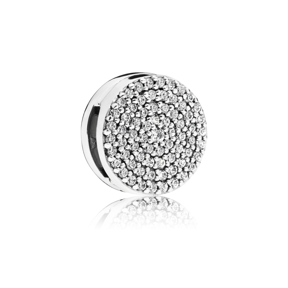 Bille pavée ronde, argent, zircons incolores, Pandora Reflexion - 797583CZ - Pandora