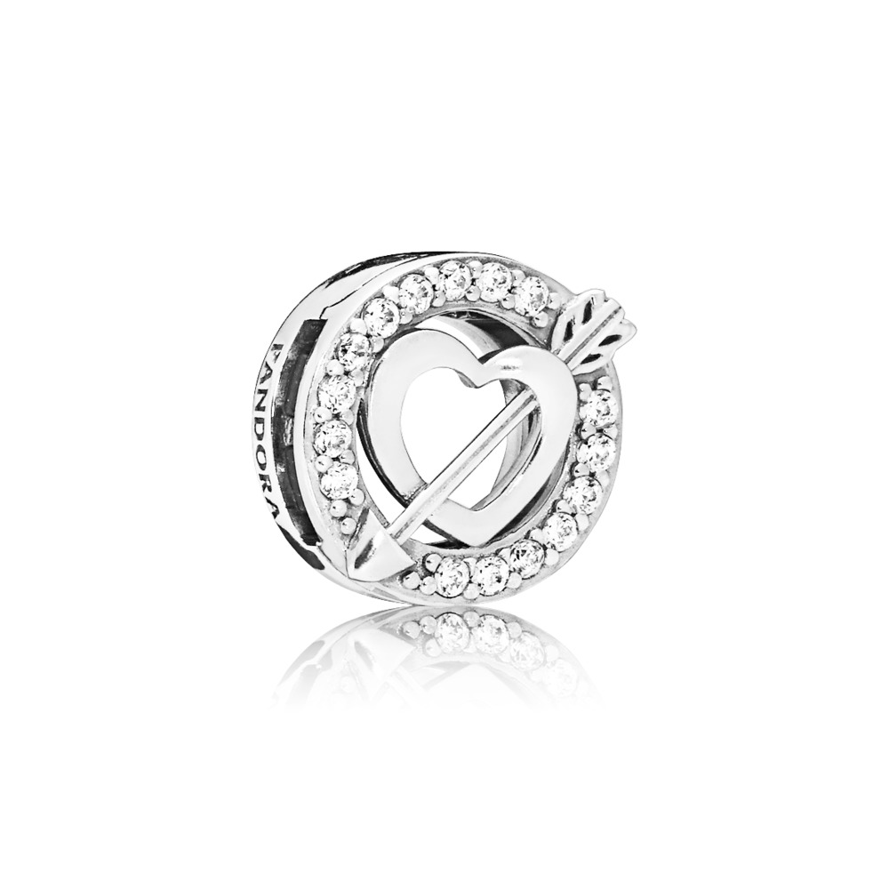 797793CZ Pandora Bille coeur et fl che asym triques cz