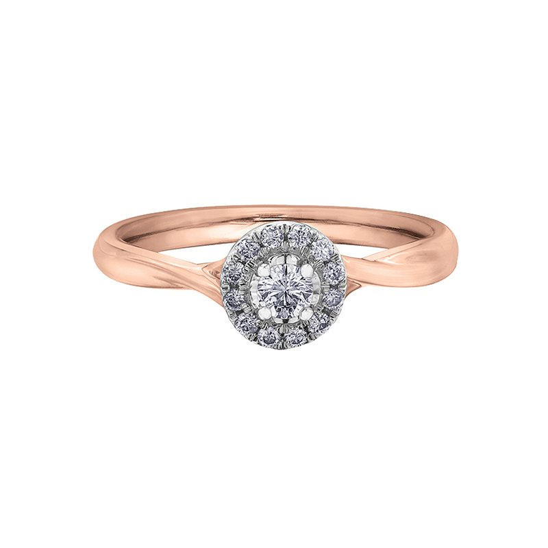 Bague or rose 20 pts dia certificat - AM363RW20 - Corona