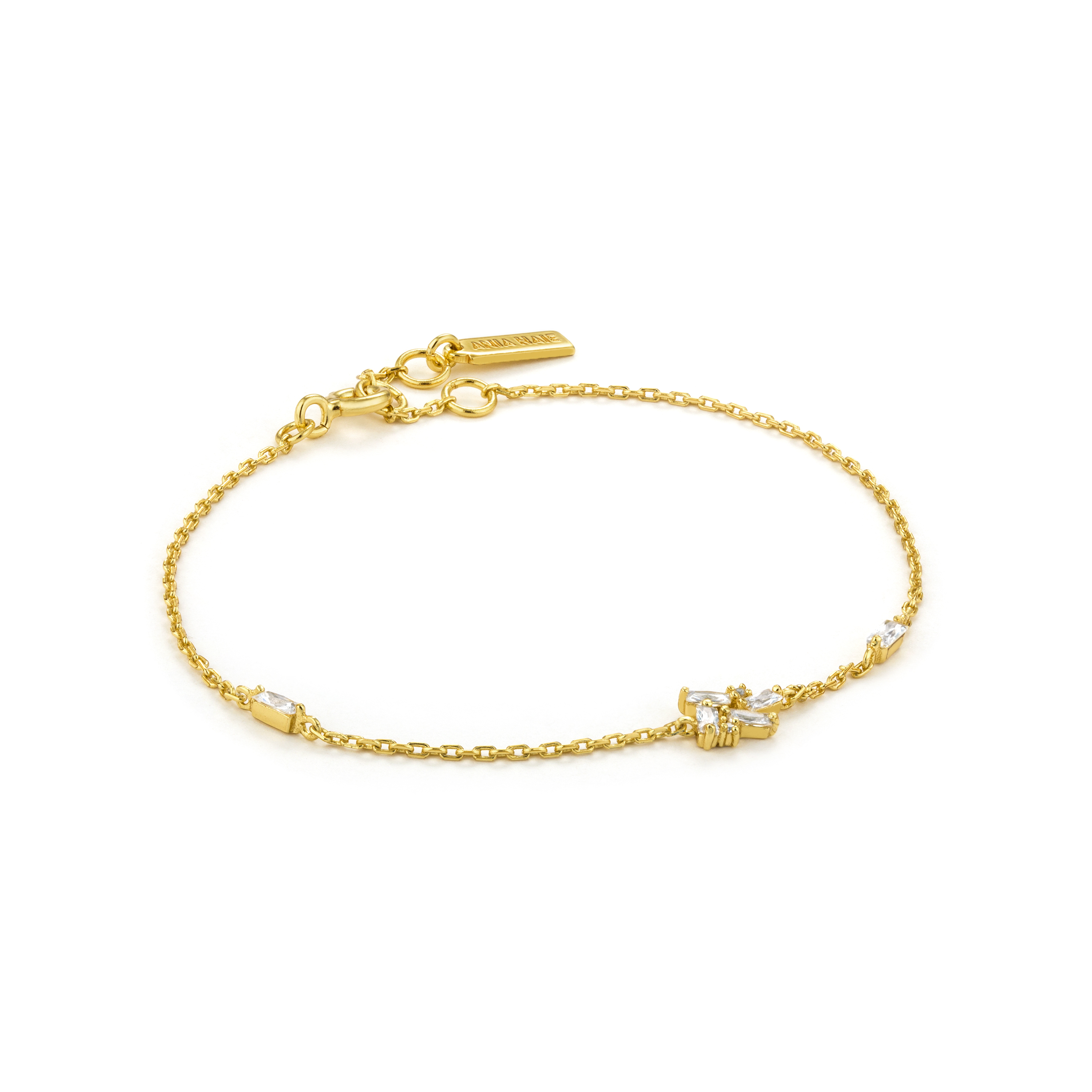 Bracelet argent doré, zircons - B018-02G - Ania Haie
