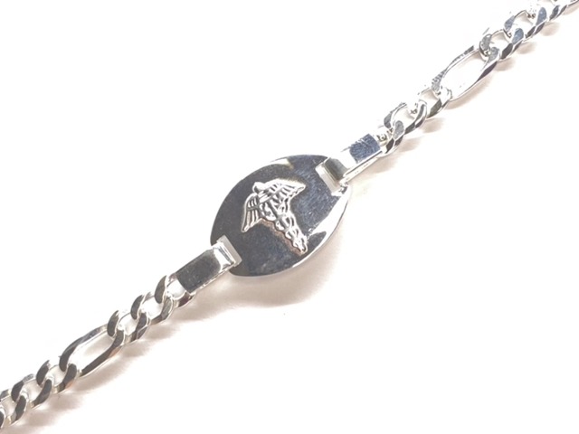 Bracelet médical, argent - B4585 - Création Gl