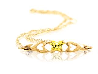 Bracelet papillon or jaune, novembre, zircon - BB-NO-10 - B Fly