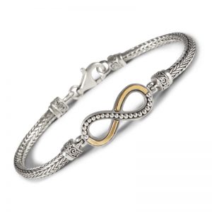 Bracelet infini, argent, or - BC707G - L'aventurine