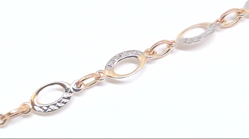 Bracelet or 2 tons (rose et blanc) 10 carats - BDH01-2869-2TR - Exclusivités