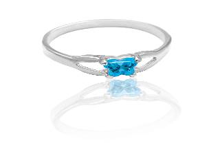 Bague argent, décembre, zircon turquoise - BR-DE-S - B Fly