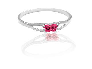 Bague argent, juillet, zircon rose foncé - BR-JL-S - B Fly