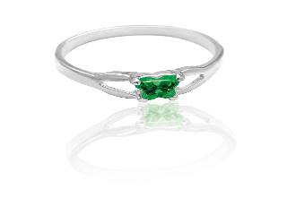 Bague argent, mai, zircon vert foncé - BR-MA-S - B Fly