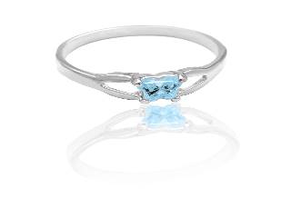 Bague argent, mars, zircon bleu pâle - BR-MR-S - B Fly