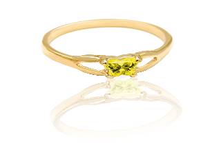 Bague or jaune, novembre, zircon - BR-NO-10 - B Fly