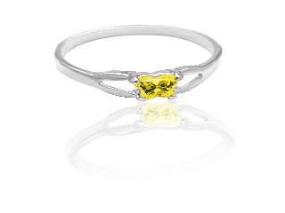 Bague argent, novembre, zircon jaune - BR-NO-S - B Fly