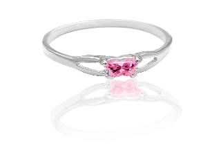 Bague argent, octobre, zircon rose pâle Bague argent, octobre, zircon rose pâle