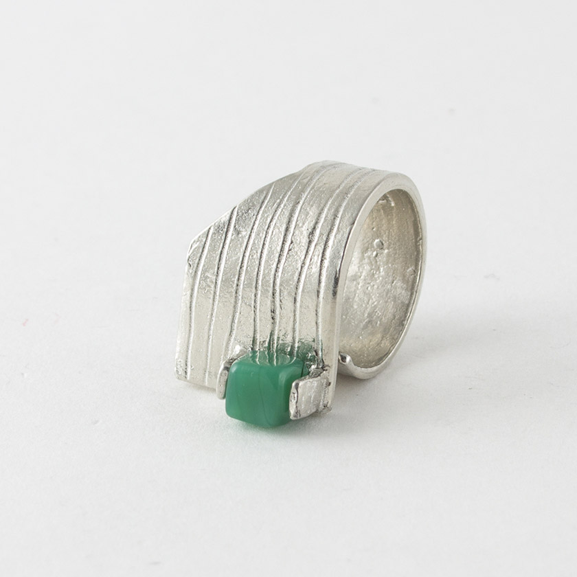Bague étain, verre Bague étain, verre