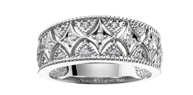 Bague or blanc 10 pts dia tot blanc/noir