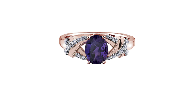 Amethyste 15 pts diamants or rose - DD2847 - Corona