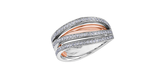 Bague or 2 tons, 50 pts dia total