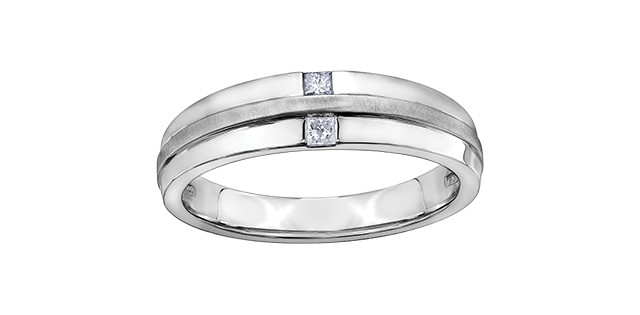 Bague homme en or blanc 15 pts dia Bague homme en or blanc 15 pts dia
