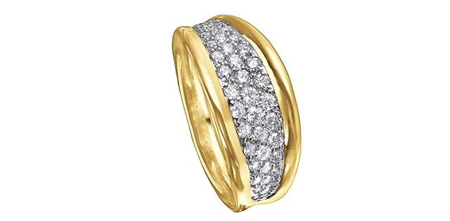 Bague or jaune avec 75 pts dia total