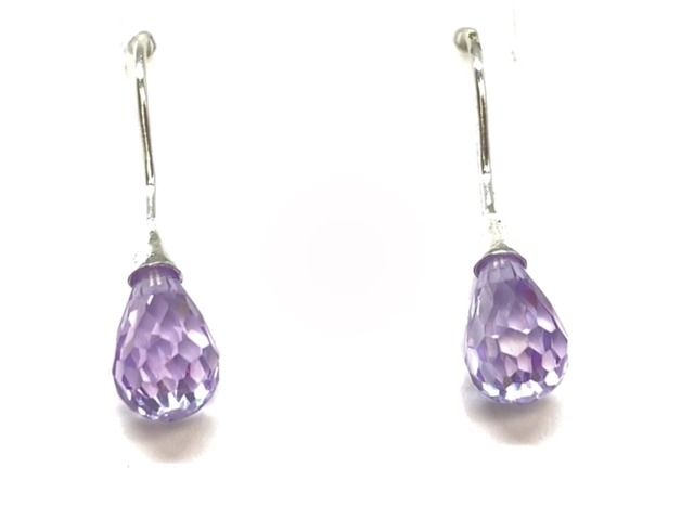 B.o pendante argent avec zircons mauve - E1116-4 - Création Gl