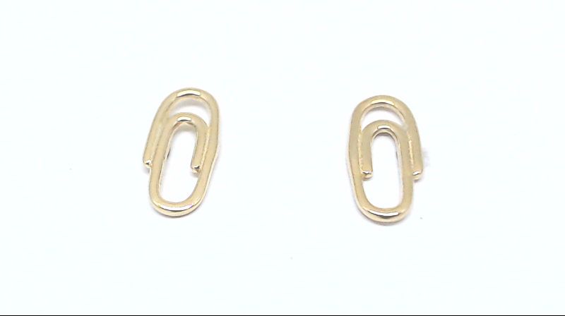 Boucles d'oreilles fixes trombonnes, or jaune 10 carats - EAS-5387-J - Exclusivités