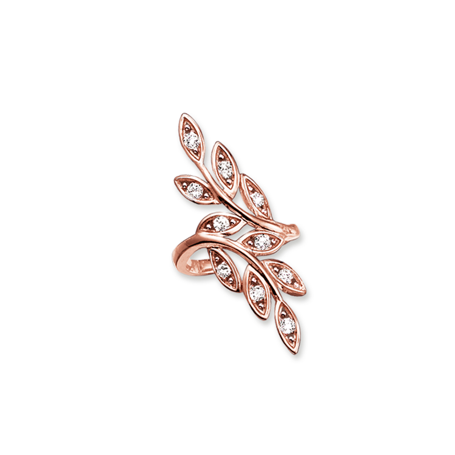 Manchette d'oreille argent finition or rose 18 carats, zircons incolores - EC0012-416-14 - Thomas Sabo