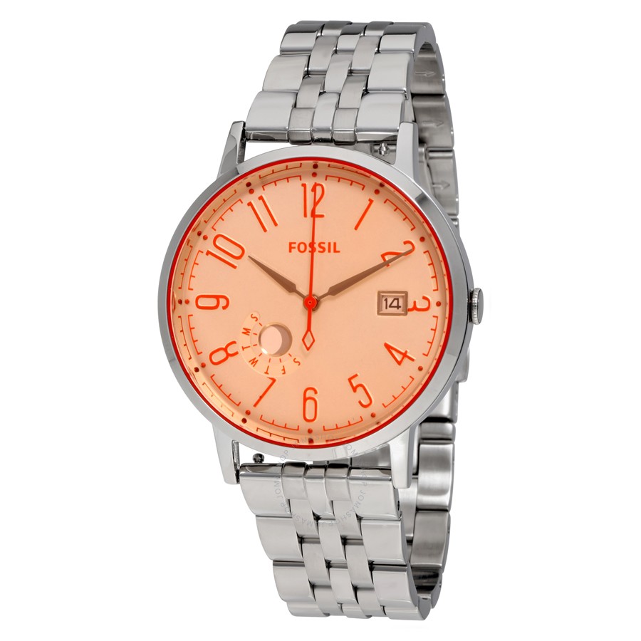 Fossil orange watch hot sale