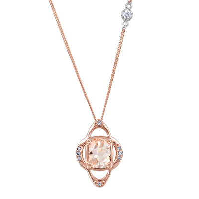 Pend r morganite 2 pts dia certificat - FIG2513P02 - Beverly Hills