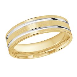 Bague homme or 2 tons ( jaune) 6 mm - FT-986-6YW - Malo