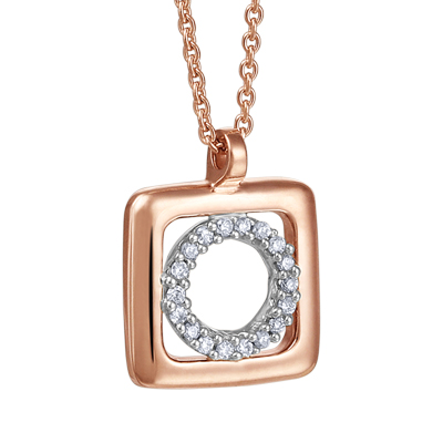 Pendentif 2 tons rose avec 5.5 pts dia - G2550-P-2TR - Beverly Hills