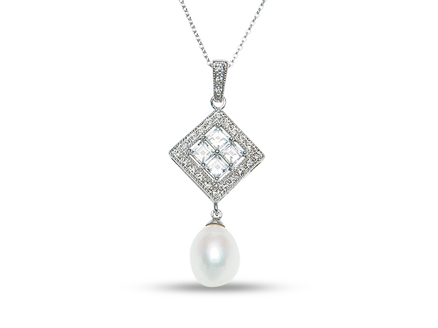 Pendentif argent perle eau douce 7-8 mm - JF56681W18 - Nishi Pearls