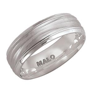 Jonc en or blanc texturé 7 mm - JM-899-7WG - Malo