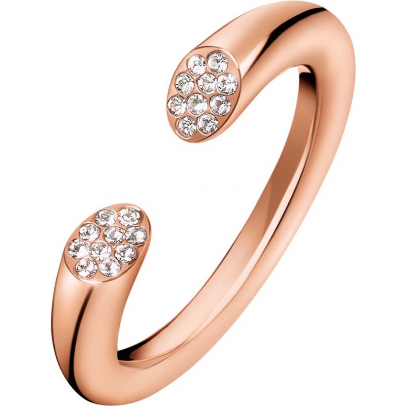 Bague acier rosé et zircons gr: 7 - KJ8YPR140107 - Calvin Klein