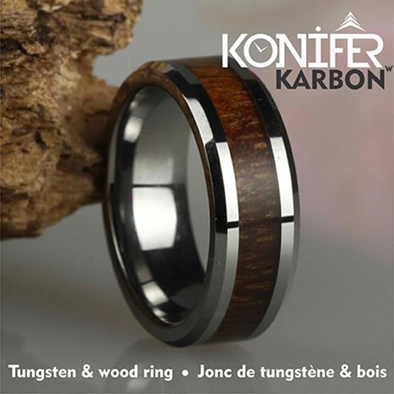 Jonc unisexe en bois et acier - KT-001 - Konifer