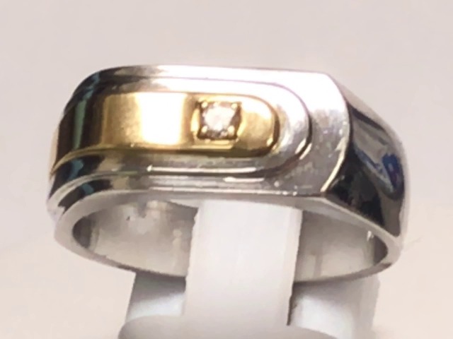 Bague homme 2 tons 5 pts dia tot si- gh