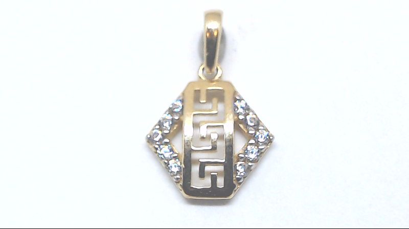 Pendentif de style Versace, or jaune 10 carats, zircons incolores - MAS-255-J-P - Exclusivités