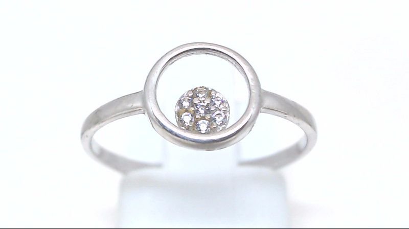 Bague or blanc 10 carats, zircons incolores - MAS-275-B-BG - Exclusivités