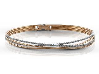 Bracelet rigide or 2 tons 92 pts dia tot - MB1510 - Simon G