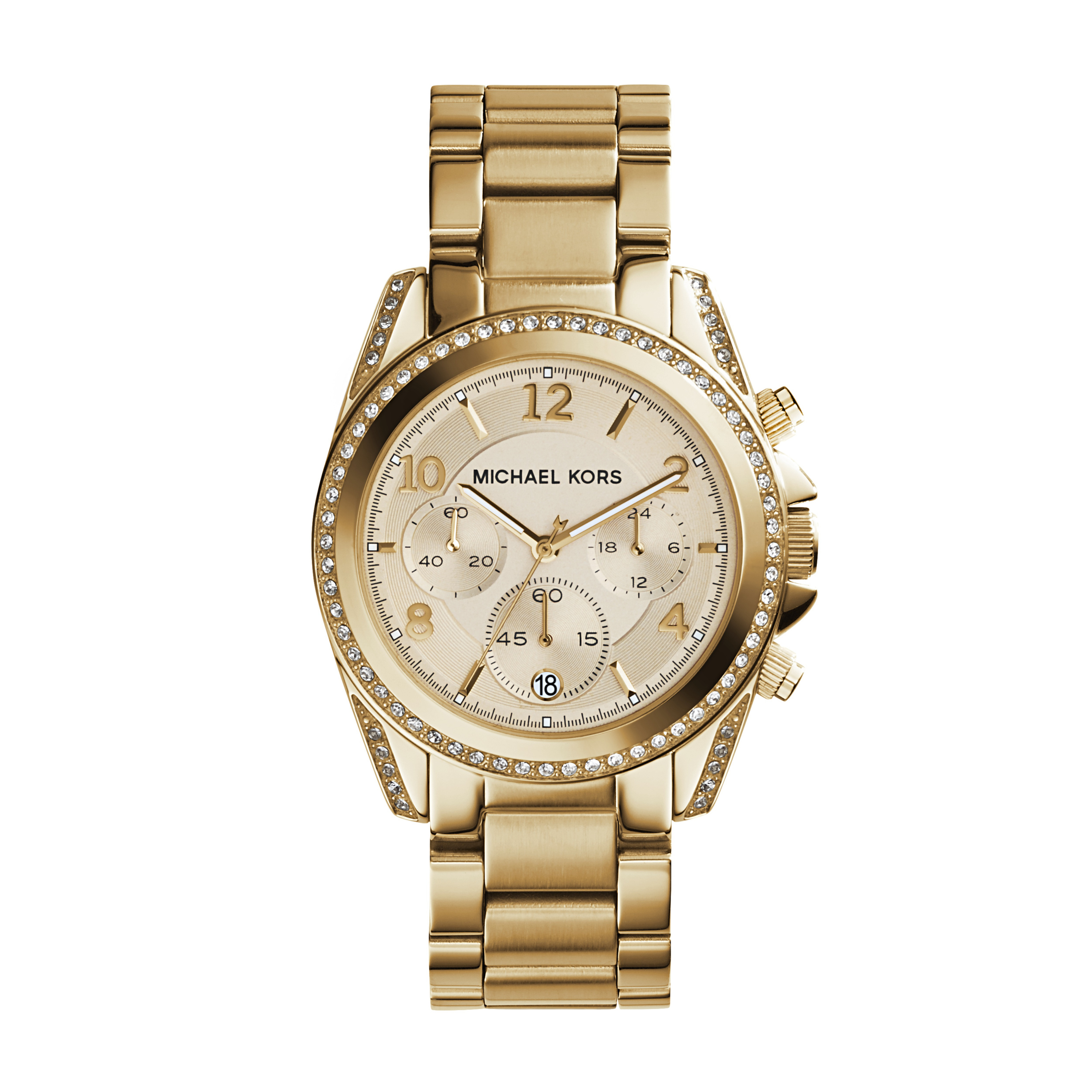 Womenfts golden steel and zirconia watch