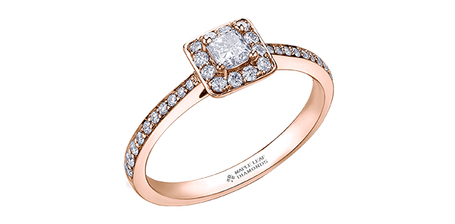 Bague or rose avec 50 pts dia certificat - ML606 - Corona