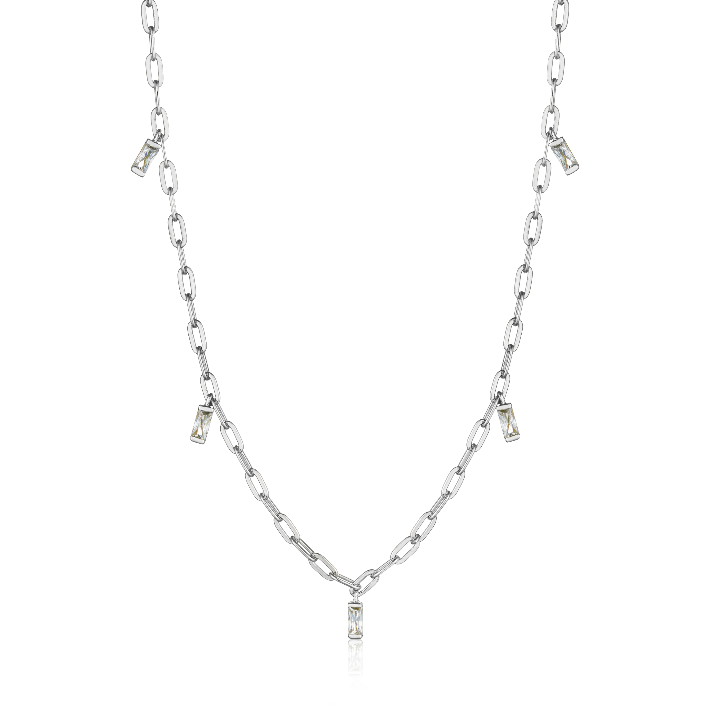 Collier argent rhodié, zircons - N018-02H - Ania Haie