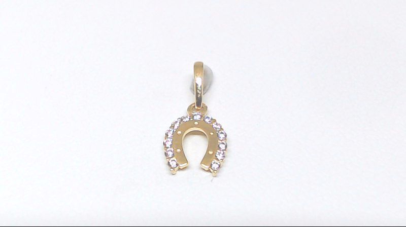 Pendentif fer a cheval or jaune c.z Pendentif fer a cheval or jaune c.z