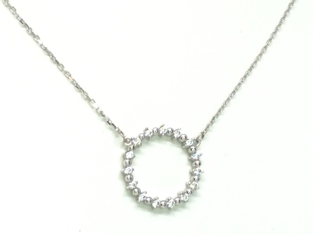 Collier cercle, or blanc 10 carats, zircons incolores - PAU-1172-B - Exclusivités